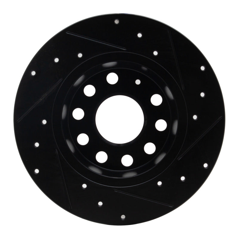 R1 Concepts R1 05-25 Audi A3 (Mexico) Rear Left Drilled & Slotted Black Brake Rotor