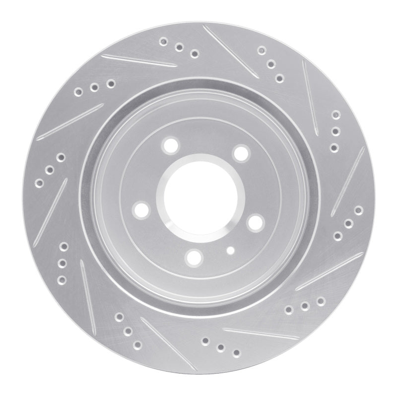 R1 Concepts R1 05-11 Cadillac CTS Rear Left Drilled & Slotted Silver Brake Rotor