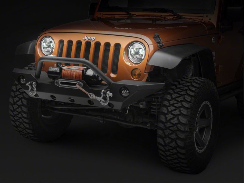 Raxiom 97-18 Jeep Wrangler TJ & JK 6-LED Headlights w/ Partial Halo- Black Housing (Clear Lens)
