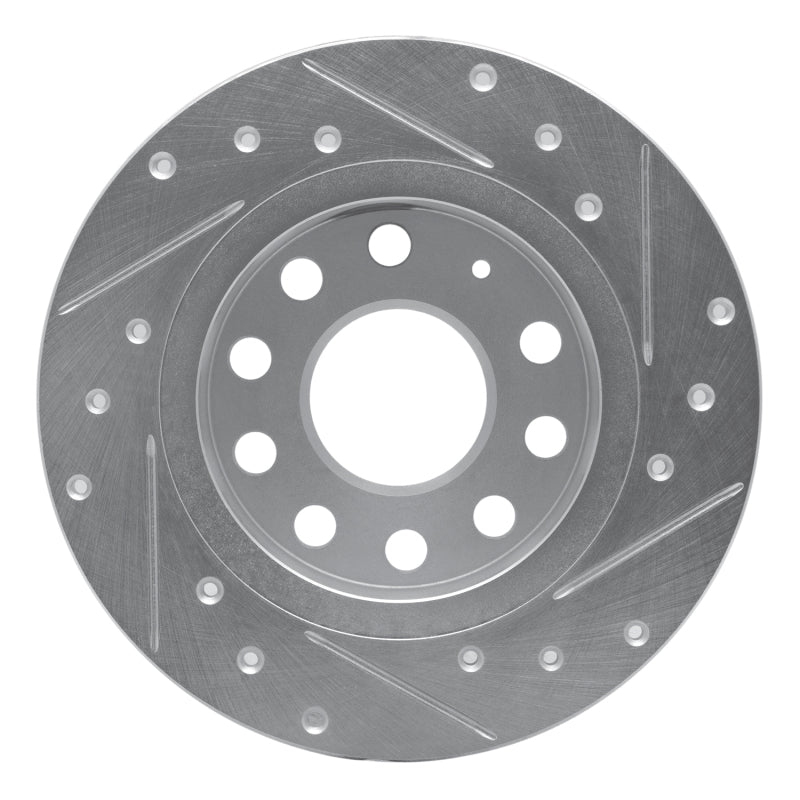 R1 Concepts R1 10-19 Audi A3 Rear Left Drilled & Slotted Silver Brake Rotor