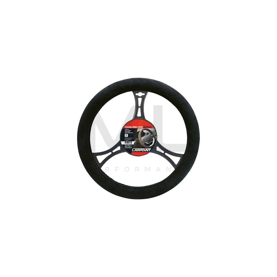 CARPOINT 2510075 Steering wheel cover Black, Ø: 37-39cm, Polyester