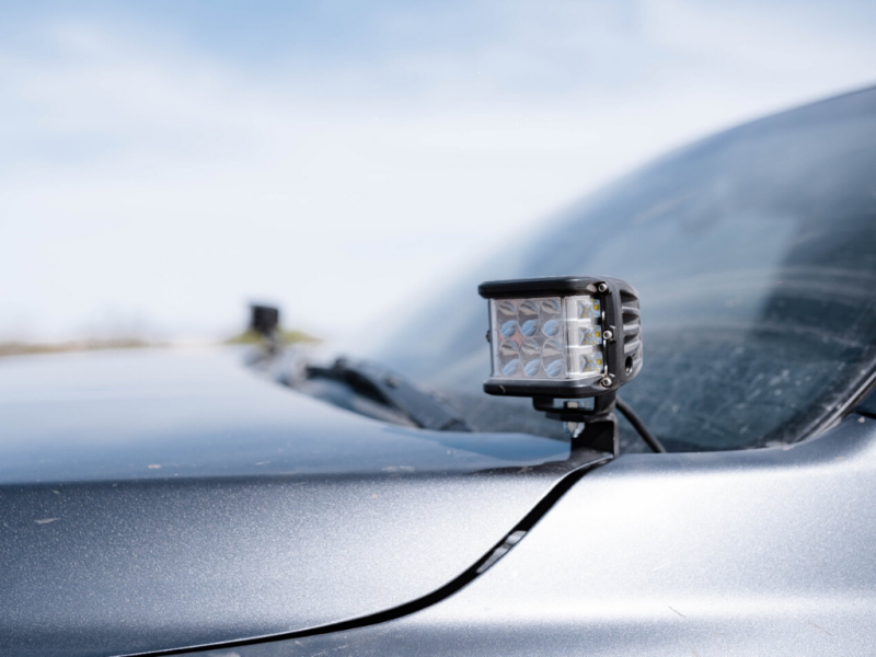 Cali Raised LED Cali Raised 2016-2023 Toyota Tacoma Low Profile Ditch Light Brackets Kit - Blue Backlight - Tall