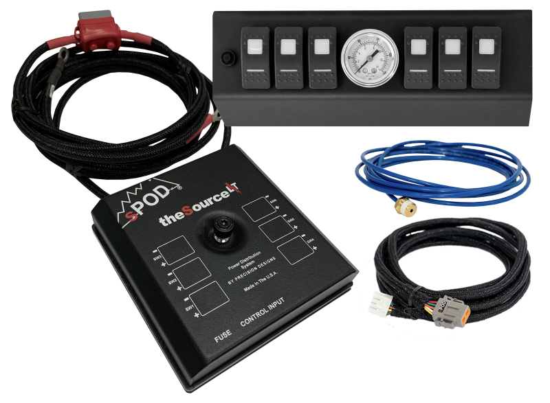 sPOD 09-18 Jeep Wrangler JK SourceLT w/Air Gauge and Green LED Switch Panel
