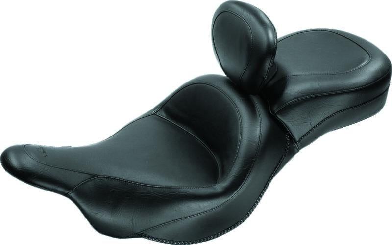 Mustang Motorcycle Mustang 09-21 Kawasaki Vulcan 1700 Voyager, Nomad Touring 1PC Seat w/Driver Backrest - Black