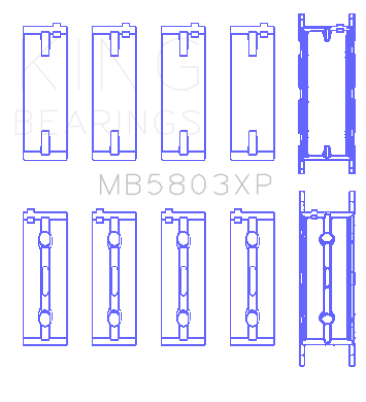 King Engine Bearings BMW S65B40A (Size .026) Crankshaft Main Bearings Set of 5
