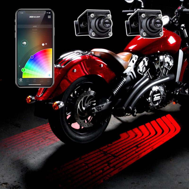XKGLOW XK Glow Curb FX Bluetooth XKchrome App Waterproof LED Projector Welcome Light Angel Wing Style 2pc