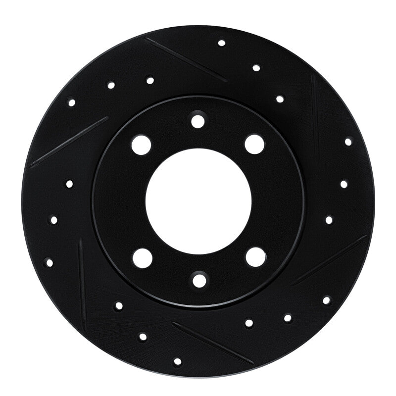 R1 Concepts R1 89-91 Peugeot 405 Rear Right Drilled & Slotted Black Brake Rotor