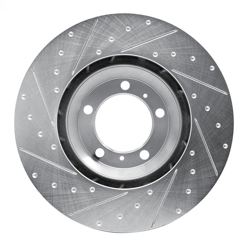 R1 Concepts R1 17-23 Porsche Panamera Right Front Drilled & Slotted Silver Brake Rotor