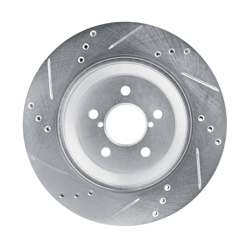 R1 Concepts R1 19-23 Subaru Crosstrek Rear Right Drilled & Slotted Silver Brake Rotor
