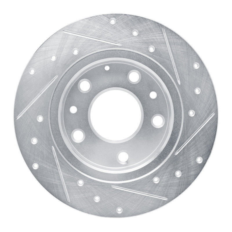 R1 Concepts R1 14-25 Mazda 3 Rear Left Drilled & Slotted Silver Brake Rotor