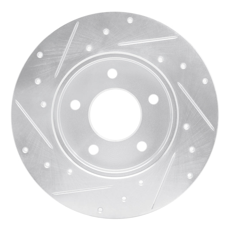 R1 Concepts R1 92-05 Buick LeSabre Rear Right Drilled & Slotted Silver Brake Rotor