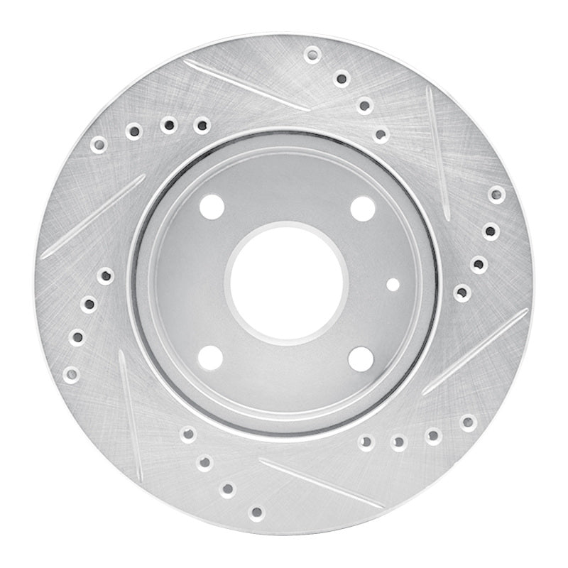 R1 Concepts R1 04-10 Chevrolet Optra (Mexico) Front Left Drilled & Slotted Silver Brake Rotor