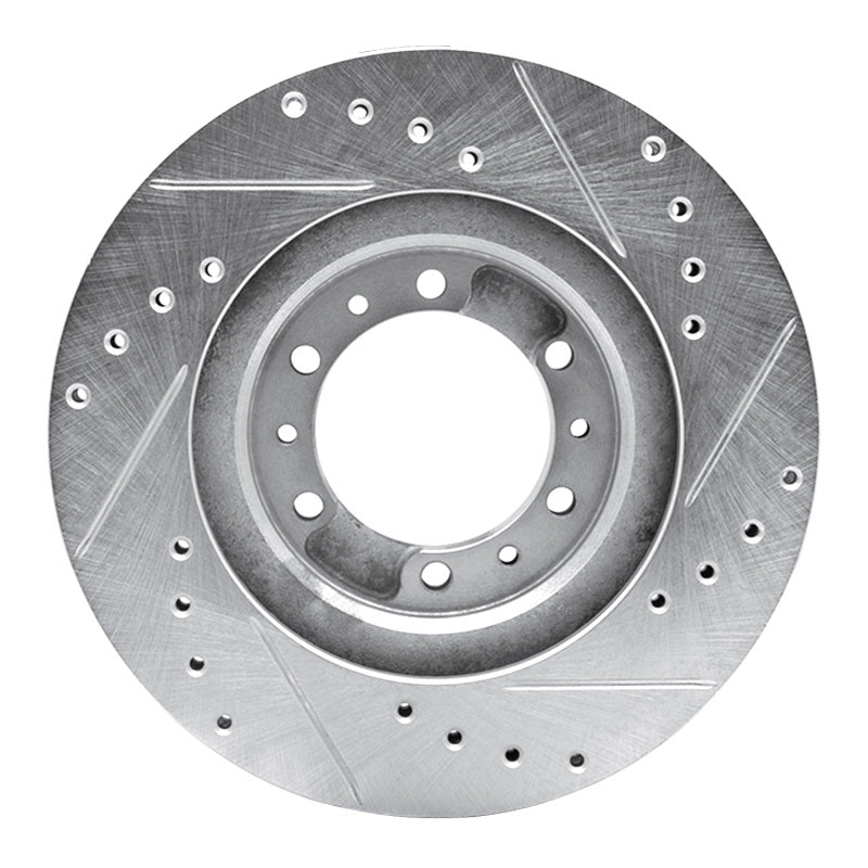 R1 Concepts R1 90-04 Mitsubishi Montero Front Left Drilled & Slotted Silver Brake Rotor