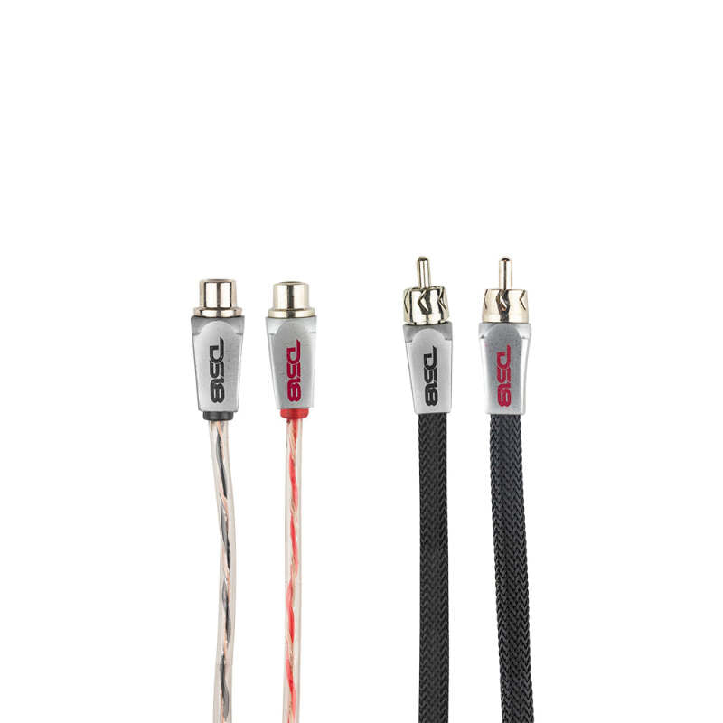 DS18 Level 3 RCA Wire Y Connector 1 Male to 2 Female Black + Red Kit