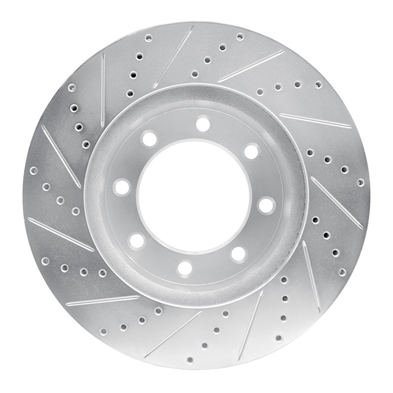 R1 Concepts R1 2012-2025 Ford F-250 4WD (Super Duty) Front Right Drilled & Slotted Silver Brake Rotor