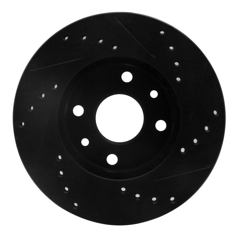 R1 Concepts R1 94-00 Kia Spectra Front Left Drilled & Slotted Black Brake Rotor