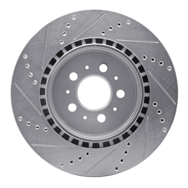 R1 Concepts R1 04-07 Volvo S60 Rear Right Drilled & Slotted Silver Brake Rotor