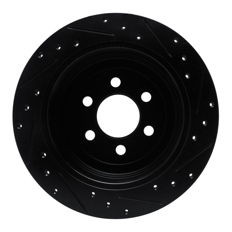 R1 Concepts R1 03-04 Dodge Dakota 4WD Rear Left Drilled & Slotted Black Brake Rotor