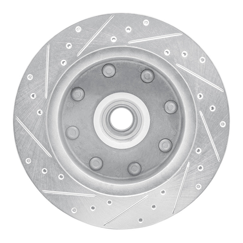 R1 Concepts R1 78-97 Dodge B200 / B200 Van / B250 Front Right Drilled & Slotted Silver Brake Rotor