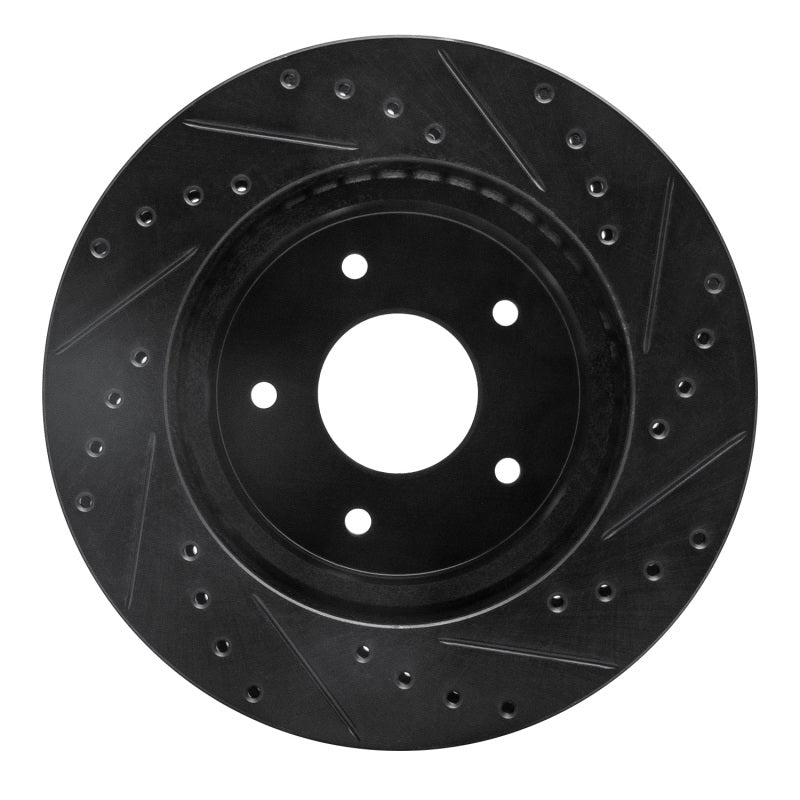 R1 Concepts R1 63-82 Chevrolet Corvette Front Left Drilled & Slotted Black Brake Rotor