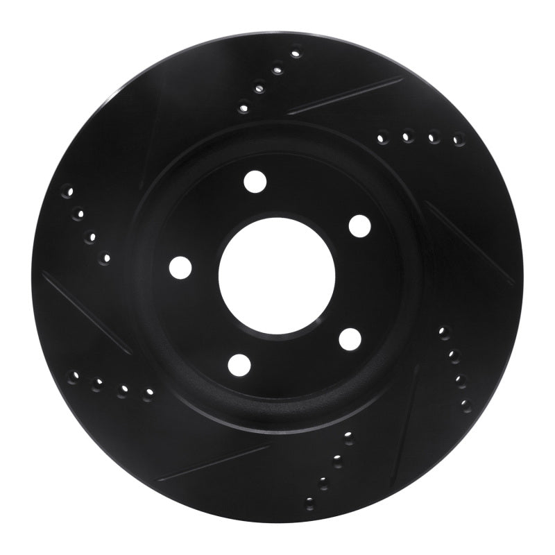 R1 Concepts R1 07-17 Dodge CALIBER Front Right Drilled & Slotted Black Brake Rotor