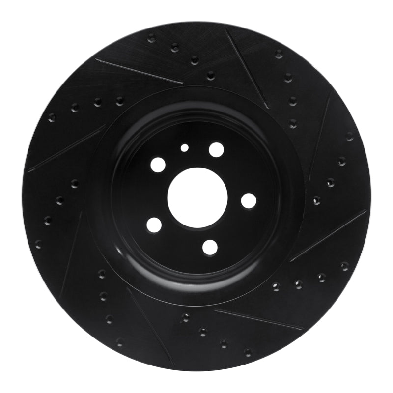 R1 Concepts R1 15-21 Ford Edge Front Left Drilled & Slotted Black Brake Rotor