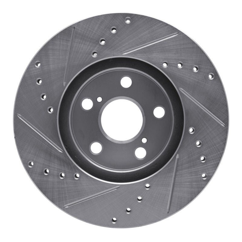 R1 Concepts R1 94-99 Toyota Celica Front Right Drilled & Slotted Silver Brake Rotor