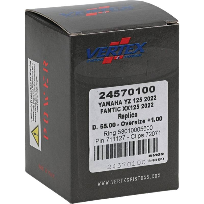 Vertex Pistons Vertex Piston 2023 Fantic Motor XE 125 125cc +1.00mm Oversized Cast Replica Piston Kit