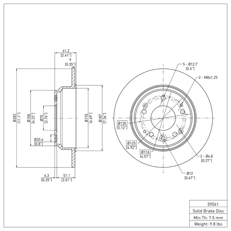 DFC 91-99 Acura RL Rear GeoSPEC Coated Rotor