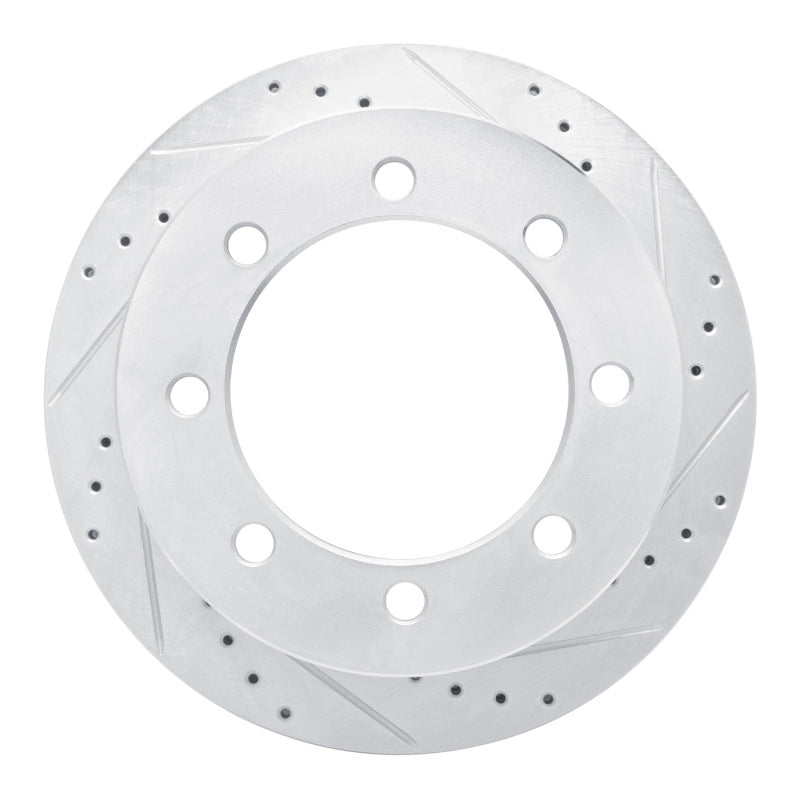 R1 Concepts R1 20-25 Chevrolet Silverado 3500 HD Rear Right Drilled & Slotted Silver Brake Rotor