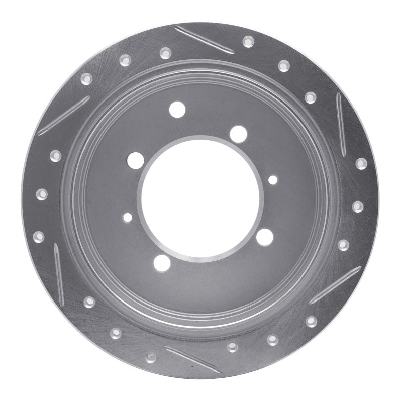 R1 Concepts R1 91-93 Hyundai SONATA Rear Left Drilled & Slotted Silver Brake Rotor