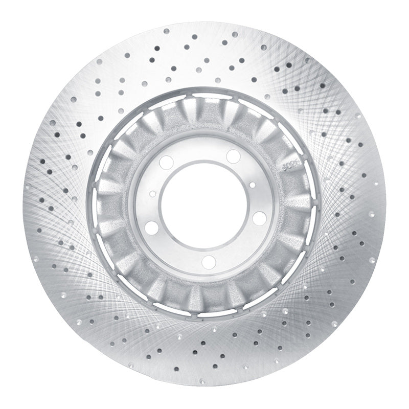 DFC 15-17 Porsche 911 Right Front Drilled Hi-Carbon Alloy Geomet Coated Rotor