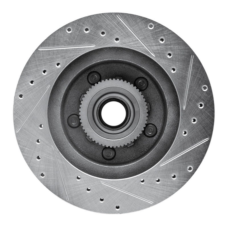 R1 Concepts R1 93-95 Chevrolet G10 Front Left Drilled & Slotted Silver Brake Rotor
