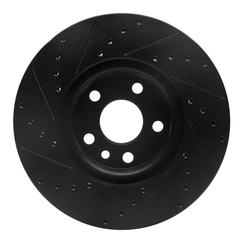 R1 Concepts R1 07-18 Land Rover Range Rover Evoque Front Right Drilled & Slotted Black Brake Rotor