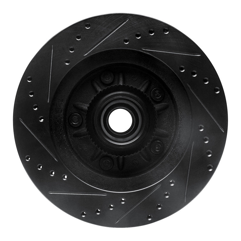 R1 Concepts R1 00-04 Ford F-150 RWD Front Right Drilled & Slotted Black Brake Rotor