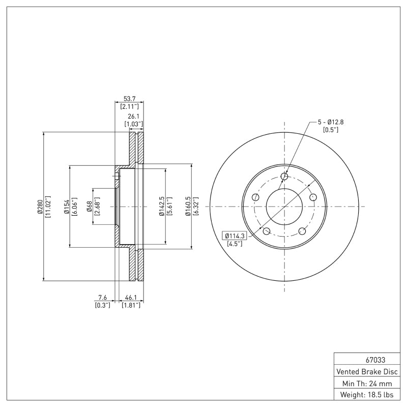 DFC 820090 Nissan 300ZX Front Brake Rotor
