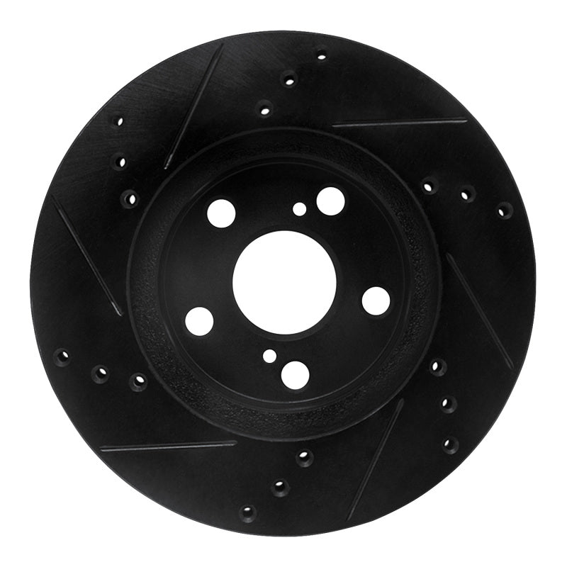 R1 Concepts R1 10-17 Lexus CT200H Front Right Drilled & Slotted Black Brake Rotor