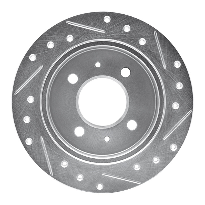R1 Concepts R1 92-96 Dodge COLT Rear Left Drilled & Slotted Silver Brake Rotor