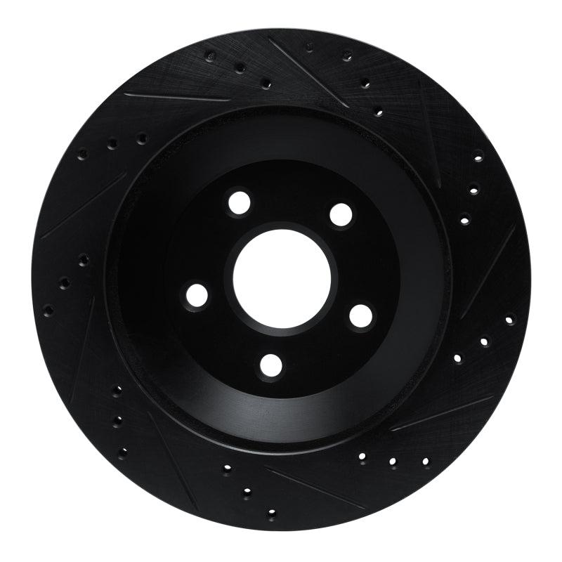 R1 Concepts R1 04-07 Ford Freestar Rear Left Drilled & Slotted Black Brake Rotor