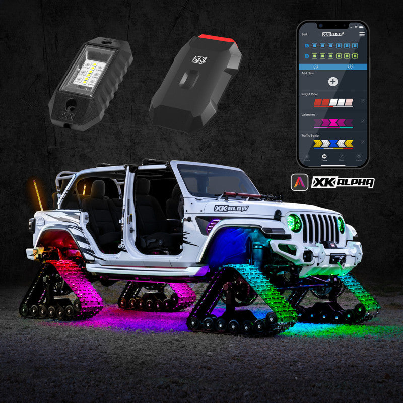 XKGLOW XK Glow RGBW Addressable LED Rock Light Kits Standard XKalpha App Controlled