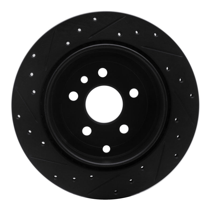 R1 Concepts R1 08-12 Land Rover LR2 Rear Right Drilled & Slotted Black Brake Rotor