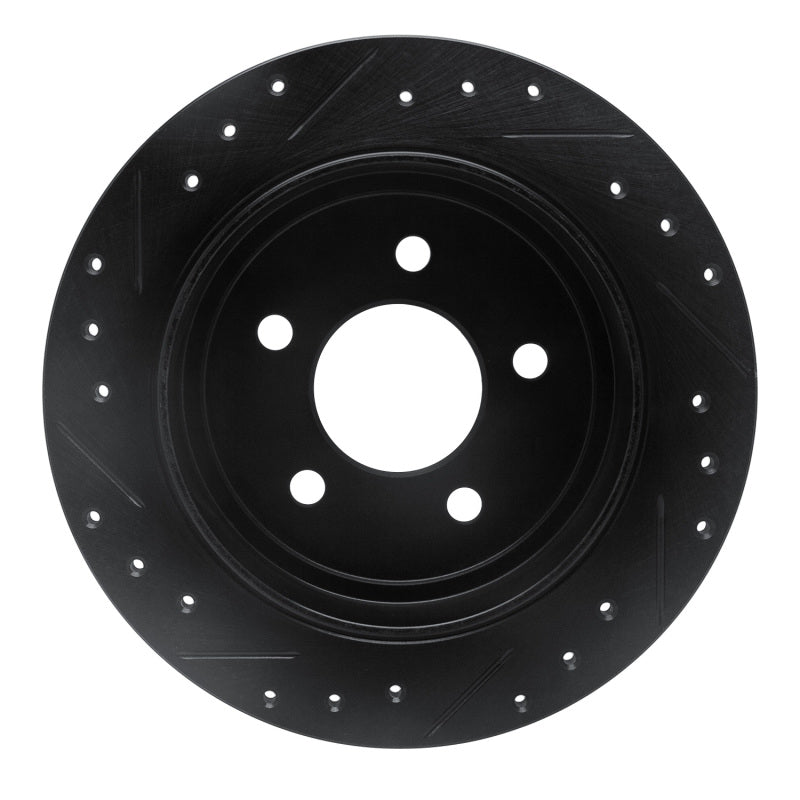 R1 Concepts R1 95-02 Ford Explorer Rear Right Drilled & Slotted Black Brake Rotor