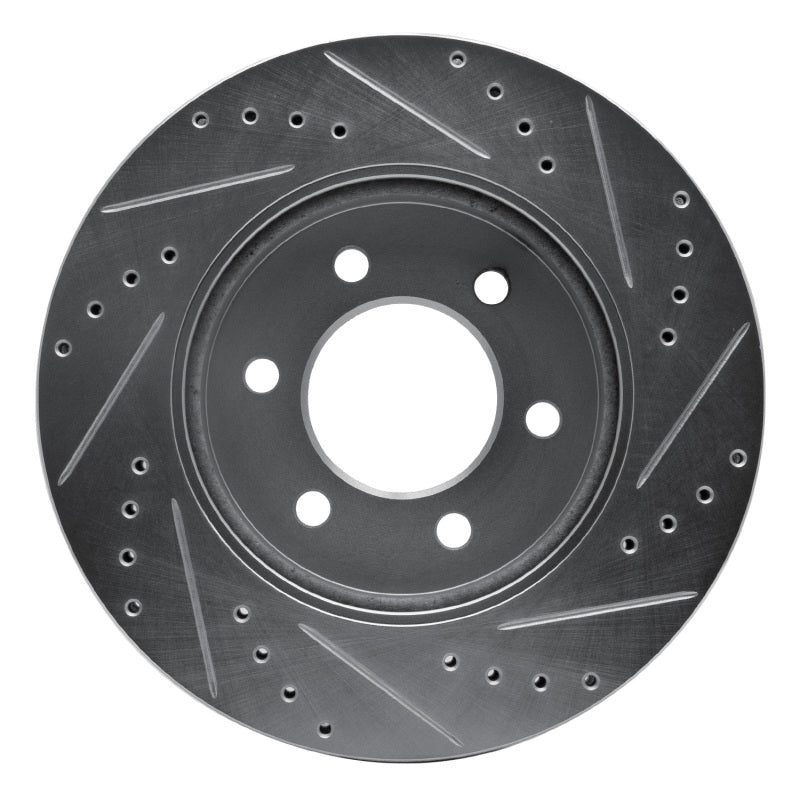 R1 Concepts R1 02-06 Ford Expedition Front Left Drilled & Slotted Silver Brake Rotor