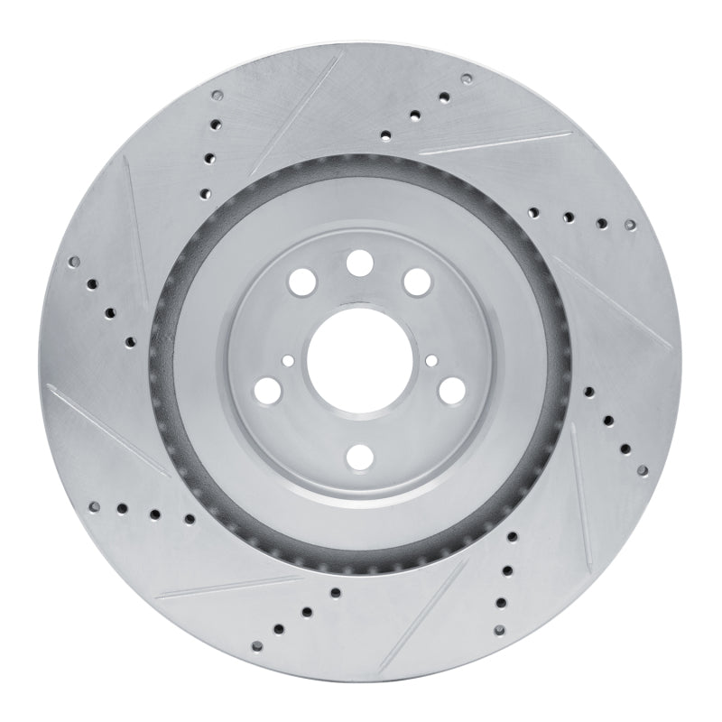 R1 Concepts R1 13-25 Lexus IS500 Right Front Drilled & Slotted Silver Brake Rotor