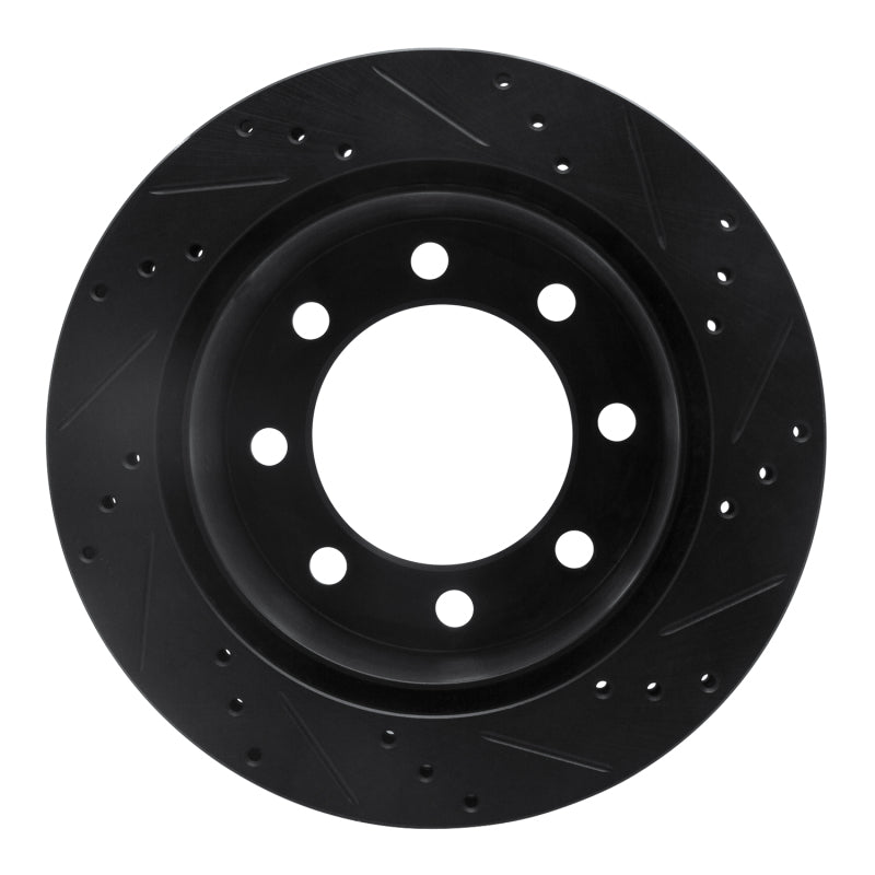 R1 Concepts R1 00-02 Dodge Ram 2500 Rear Left Drilled & Slotted Black Brake Rotor