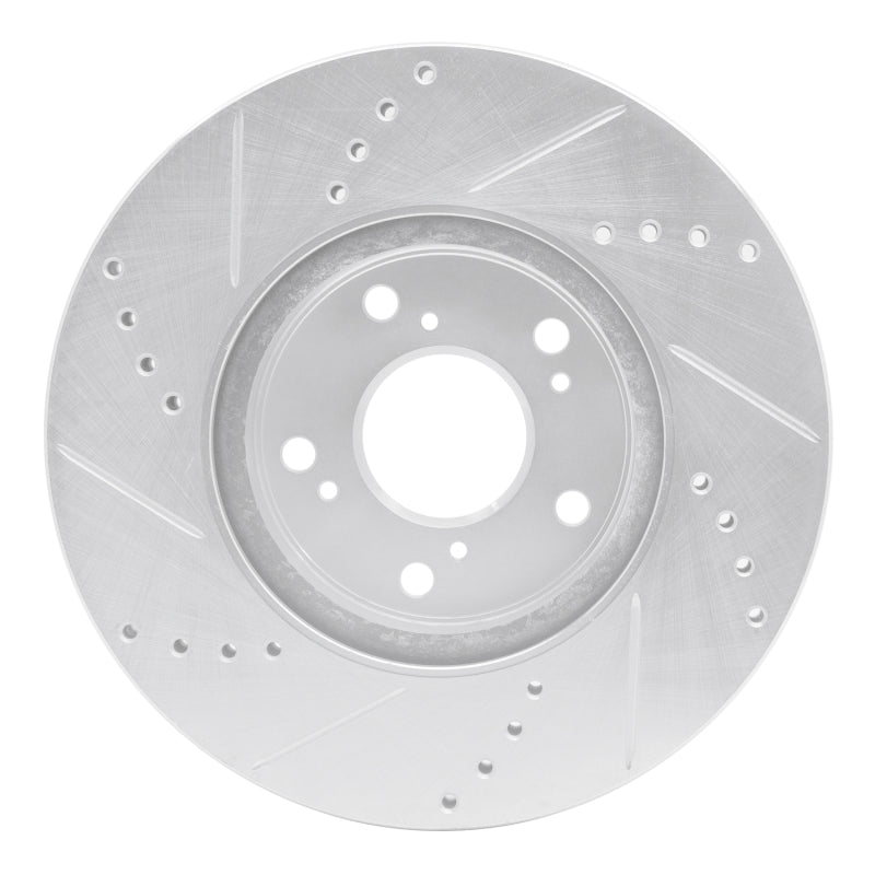 R1 Concepts R1 13-25 Honda Accord Coupe Front Right Drilled & Slotted Silver Brake Rotor