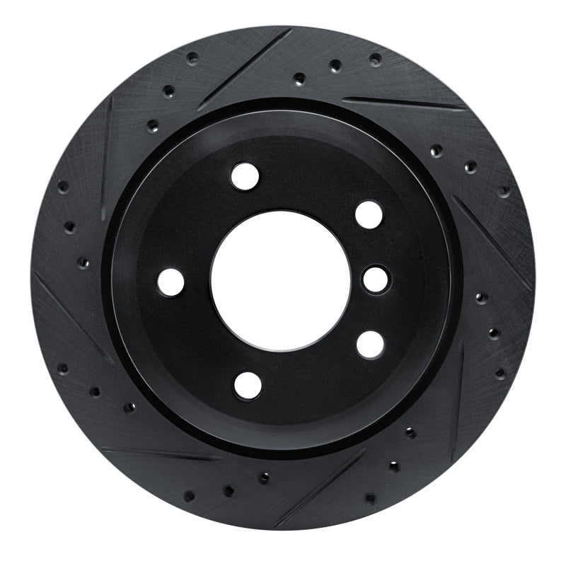 R1 Concepts R1 09-16 BMW Z4 Rear Left Drilled & Slotted Black Brake Rotor