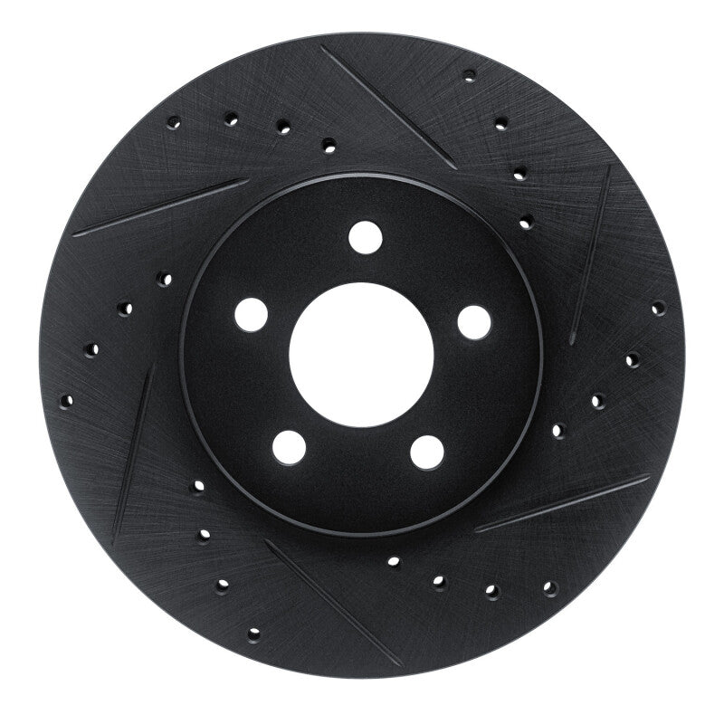 R1 Concepts R1 89-95 Chrysler Daytona Front Right Drilled & Slotted Black Brake Rotor