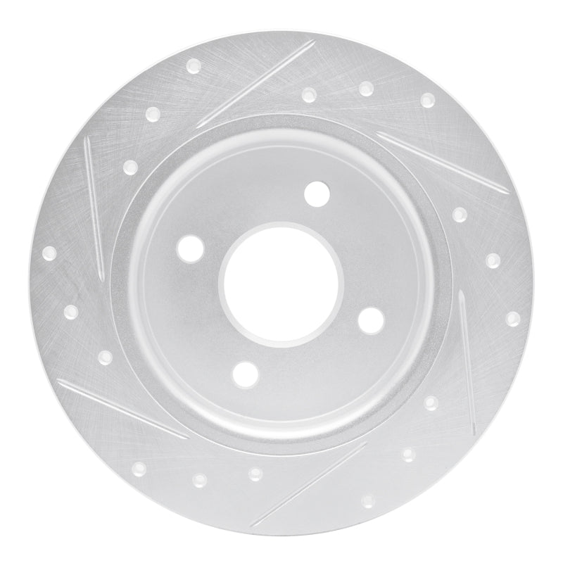 R1 Concepts R1 18-22 Ford Ecosport Rear Right Drilled & Slotted Silver Brake Rotor
