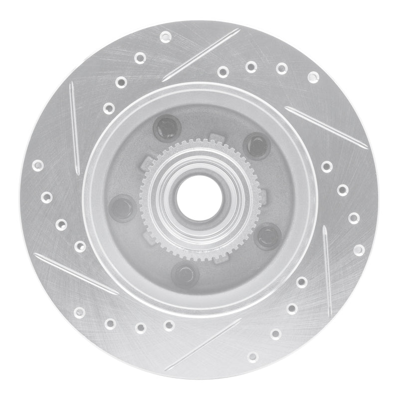 R1 Concepts R1 91-03 Chevrolet Blazer Front Right Drilled & Slotted Silver Brake Rotor